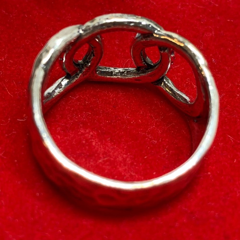 .925 Sterling Interlocking Circles Ring. Size 9-3… - image 3